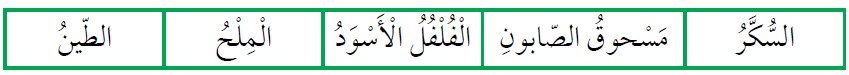 أي من المواد الآتية تذوب في الماء وتكون محلولاً